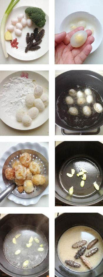 海参枸杞烩鸽蛋